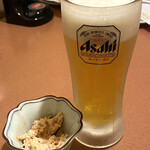 つぼ八 - 料理写真:アサヒスーパードライ（税込506円）＋お通し（値段不明）