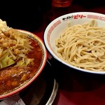 ラーメン☆ビリー - カラシビ味玉つけ麺1020円(麺量は300g)