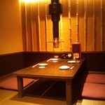 鷹匠 金乃鶏 - 個室のテーブル