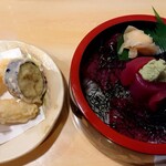 Sushidokoro Sugimoto - 鉄火丼ランチ(1100円税込)  茶碗蒸しも付きます。