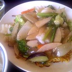 菜の花  - いかと野菜のあんかけ焼きそば