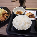 呑喜 - 唐揚げ定食ご飯大盛り