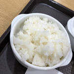 汁なし担担麺くにまつ - ご飯大盛り。ちょい柔め。