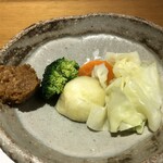 じどりや 穏座 - 温野菜,鶏味噌