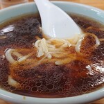 丸長 - スープ割りに麺を入れて食べてみました