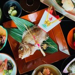 <All rooms are private rooms> [Celebration plan for Iwai x betrothal, face-to-face meeting, etc.] "Grilled celebratory sea bream" etc. - 7 dishes in total -