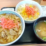 吉野家 - 豚丼並、サラダ、味噌汁で549円。今回は贅沢しました。