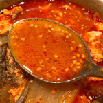 さんか亭 - 【2021年02月】赤・白ダブルランチ＠1,000円、赤はユッケジャンスープ、スープアップ。