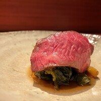 草庵 鍋島 - 信行牛　花山葵