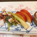 Denenchoufu Washoku Onoda - 菜の花のお浸し＆薩摩芋レモン煮