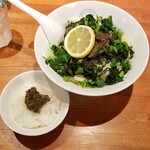 麺屋 六感堂 - 蕗味噌まぜそば＋蕗味噌ご飯（ハーフ）