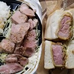 ピンクのぶた - グリル弁当＋カツサンド