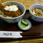 江戸屋 - タルタルソースかつ丼＋うどん（温）