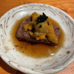 肉小屋 - これがうにトッピングしたランプ肉！