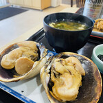 貝の家 岬 - 大アサリ　　お味噌汁は青さで美味しい