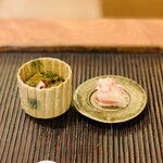 魚菜料理 縄屋 - 10.箸休2：蛸+花山葵醤油漬けの和え物、蕪寿司