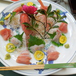 稲佐山観光ホテル - 鯛姿造り　梶木鮪（かじきまぐろ）　妻一式