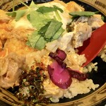 Torisen - 朝親子丼セット500円、柴漬け・ふりかけオン！