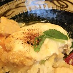 鶏千 - 朝親子丼セット500円、七味オン！