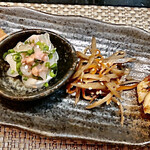 キッチン ウィル - ＷＩＬＬ特製肴（値段失念…）自家製カラスミ・目一鯛 酒盗和え・金平らごぼう・障泥烏賊 西京焼 