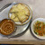 ディップラスナ - 料理写真:ランチセット
          ・キーマタマゴカレー
          ・チーズナン
          ・付け合わせのサラダ