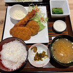 旨味処竃 - 料理写真:ミックスフライ定食¥700