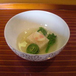 千松しま - 無花果の寄せ物に百合根、菜花、草蘇鉄を添えて…