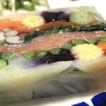 ル・シュクレ - 2020 X'masデリ　スモークサーモンと10種野菜のテリーヌ　とても美しいです。