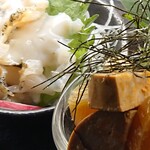 そば切り 黒むぎ - 濃厚なアン肝は食べ応えもある◎コツコツ食感の活ツブは襟裳産とあってこれまた嬉しくなる。