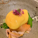 Koheruto - ▪️先付:赤貝と春野菜黄身酢がけ