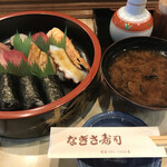 なぎさ寿司 - シジミの赤出し付き