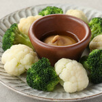 Hot broccoli & cauliflower anchovy sauce