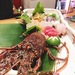 魚と酒 めから鱗 - 伊勢海老刺身、予約制になります。