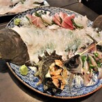 ダイニング木温 - ヒラメ（根占）、石だい（内之浦）、サザエ（鹿児島）、中トロ、鯵