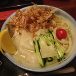 久良一 - 冷製川幅うどん・大盛