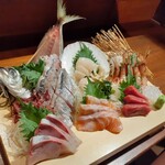 山海居食屋 和歌 - 刺身盛り合わせ
