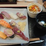Sushi Dainingu Fukumaru - ランチ握り 塩マグロ追加