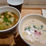 スープストックトーキョー - 秋刀魚のつみれ汁&桜と春野菜のクリームスープ