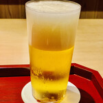 富小路 やま岸 - ◎ビールで乾杯！