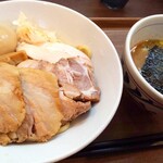 つけめん さなだ - 三種のチャーシューつけめん 1200円 味玉 120円