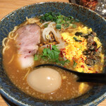 ラーメン札幌一粒庵 - 元気のでるみそラーメン【並(中太麺)】(900円)と味たまご(150円)