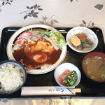 エスペラント - 料理写真:トンエッグ定食。ご飯半分。