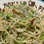 やもと四季彩館 - 大根葉としらすのペペロンチーノ！！
