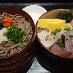 はなの舞 - ミニ海鮮丼&そばセット(三段割子バージョン)