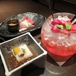 個室和食 紅炉庵 - 熊本黒毛和牛と沖縄やんばる豚鉄板ステーキ｣と｢名残鱧と松茸の柚子しゃぶ」コース：3990円（'13.09月より）