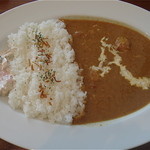 ケニーズハウスカフェ - Bランチ：インド風チキン煮込みカレー（前菜＋ドリンク付）￥1,280