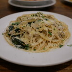 Torattoria Rau Raitariko Piatthino - ほうれん草と卵 パルミジャーノチーズ黒胡椒のスパゲティ