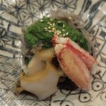馳走 山傳 - 蕗の薹の蕎麦・毛蟹・鮑