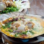 下北半島風帆立の味噌貝焼き