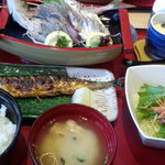 こんぴら丸 - アジ姿造り刺身定食